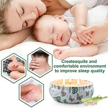 3 Pack Citronella Candles Outdoor and Indoor, 13.5 oz 240 Hours Large Natural Soy Wax Citronella Candles with Lid Decorative for Patio Yard Home, Camping, Garden, Balcony