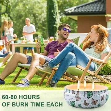 3 Pack Citronella Candles Outdoor and Indoor, 13.5 oz 240 Hours Large Natural Soy Wax Citronella Candles with Lid Decorative for Patio Yard Home, Camping, Garden, Balcony