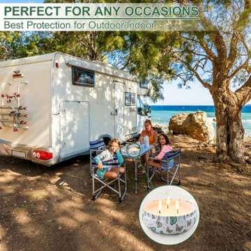 3 Pack Citronella Candles Outdoor and Indoor, 13.5 oz 240 Hours Large Natural Soy Wax Citronella Candles with Lid Decorative for Patio Yard Home, Camping, Garden, Balcony