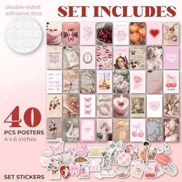 97 Decor Pink Coquette Room Decor Aesthetic - Coquette Wall Decor, Coquette Posters For Room Aesthet...
