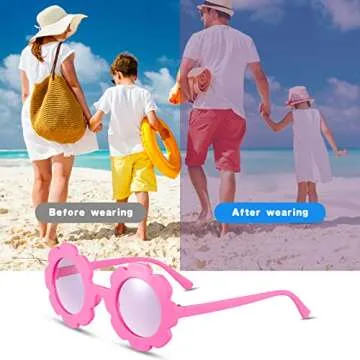 12 Pairs Kids Round Flower Sunglasses Flower Shaped Sunglasses Cute Outdoor Sunglasses Eyewear for Kids (Fresh Colors)