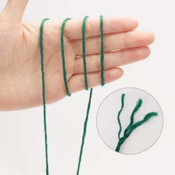 jijAcraft Garden Twine 656 Feet, 2mm Green Jute Twine String, Green Decorative Jute Cord,Heavy Duty Green String Rope for Gardening,Floristry Bundling,Craft,Gift Wrapping