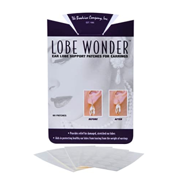 Lobe Wonder - The ORIGINAL Ear Lobe Support Patch for Pierced Ears - Eliminates the Look of Torn or ...