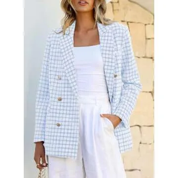 Happy Sailed Women's Stylish Plaid Blazer for Every Occasion
