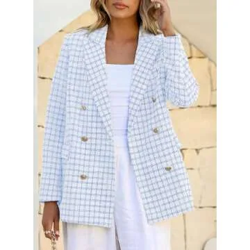 Happy Sailed Women's Stylish Plaid Blazer for Every Occasion