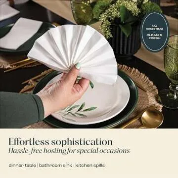 200-Pack Servietto Disposable Linen-Feel Guest Towels, 12" x 17" Cloth-Like Hand Bathroom Napkins - Made In USA, Soft and Absorbent Paper Napkin for Kitchen, Bathroom, Party, Wedding, Or Event