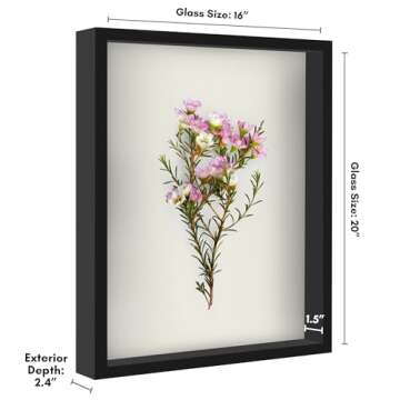 Americanflat 16x20 Shadow Box Frame with Polished Plexiglass - Silhouette Collection - Large Shadow ...