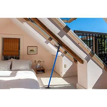 Support Pole, Steel Telescopic Quick Adjustable 3rd Hand Support System, Support Rod, Supports up to 154 lbs Construction Rods for Cabinet Jacks Cargo Bars Drywalls Extends from 49 Inch to 114 Inch