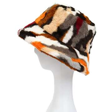 Colorful Dyeing Furry Bucket Hat for Winter Warmth - Unisex Plush Style