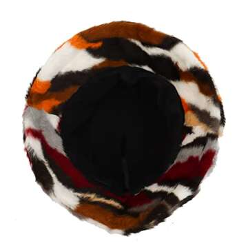 Stylish Colorful Furry Bucket Hat for Winter Warmth