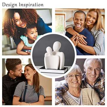OrientWay Ceramic Couple Statues,Home Décor Modern Romantic Abstract Affectionate Couple Art Sculpt...
