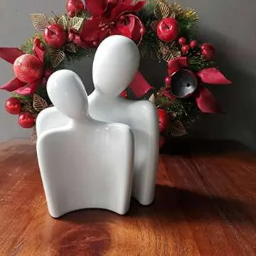 OrientWay Ceramic Couple Statues for Home and Gifts
