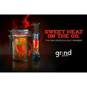 Grind Gourmet™ Sriracha Flavored Salt and Grinder Gift Set, Perfect for Culinary Enthusiasts!