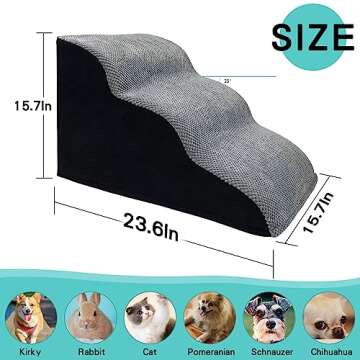 SDLDEER 3 Tiers Dog Stairs for Small Dogs, 15.7" H Dog Steps for High Bed and Couch, Pet Steps for C...