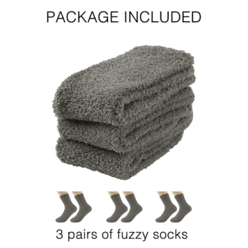 OVOV Cozy Fuzzy Socks 3 Pairs for Men - Warm Winter Comfort