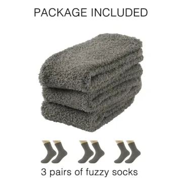 OVOV Cozy Fuzzy Socks 3 Pairs for Men - Warm Winter Comfort