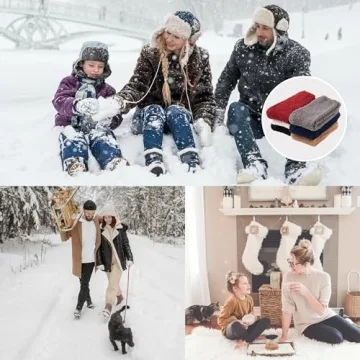 OVOV Cozy Fuzzy Socks 3 Pairs for Men - Warm Winter Comfort