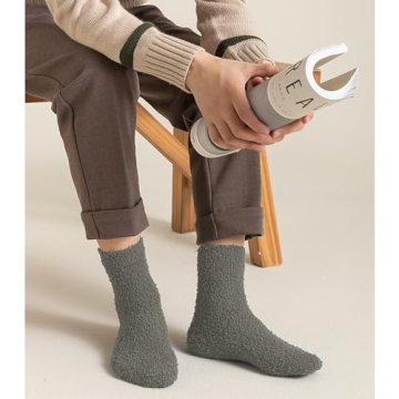 OVOV Cozy Fuzzy Socks 3 Pairs for Men - Warm Winter Comfort