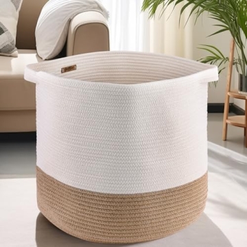 GooBloo Large Cotton Rope Woven Storage Basket for Home