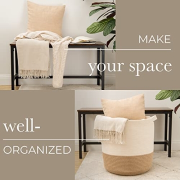 GooBloo Large Cotton Rope Woven Storage Basket for Home