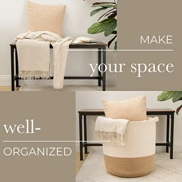 GooBloo Large Cotton Rope Woven Storage Basket for Home