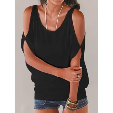 Summer Tops for Women 2025 Trendy Navy Blue V Neck