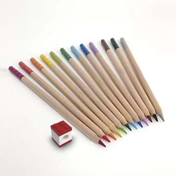 IQ LEGO 12 Pack Colored Pencils with Pencil Topper for Creative Kids