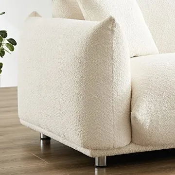 Stylish 86" Lambswool Couch for Living Room Comfort