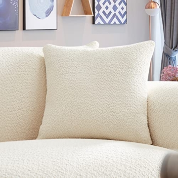 Stylish 86" Lambswool Couch for Living Room Comfort