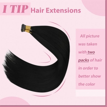 YoungSee Itip Human Hair Extensions - Jet Black 20In