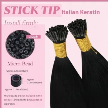 YoungSee Itip Extensions Jet Black 20In Easy Application