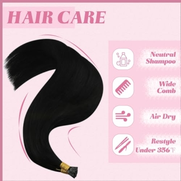 YoungSee Itip Extensions Jet Black 20In Easy Application