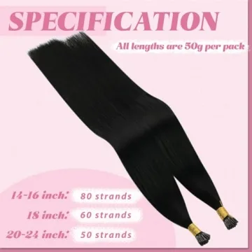 YoungSee Itip Extensions Jet Black 20In Easy Application