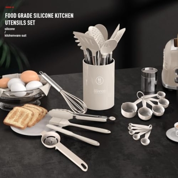 Heat Resistant Silicone Kitchen Utensil Set Dishwasher Safe