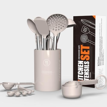 Heat Resistant Silicone Kitchen Utensil Set Dishwasher Safe
