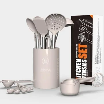 Heat Resistant Silicone Kitchen Utensil Set Dishwasher Safe