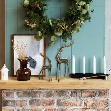 Sziqiqi Christmas Reindeer Figurines for Centerpieces: Black Iron Reindeer Christmas Decor for Dining Room Table - Vintage Standing Deer for Coffee Table Fireplace Entryway Shelves Office Indoor