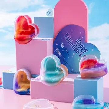 JOYIN 30 PCS Galaxy Slime Hearts for Valentine's Day Fun