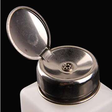 DNHCLL 100ML Metal Cap Push Down Empty Bottle Dispenser for Nail Polish Remover, Pump Dispensers Empty Plastic Bottle With Lock Pump Head for Lip Eye Makeup Remover