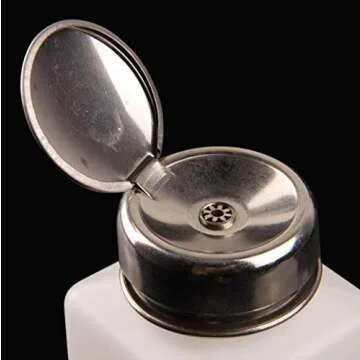 DNHCLL 100ML Metal Cap Push Down Empty Bottle Dispenser for Nail Polish Remover, Pump Dispensers Empty Plastic Bottle With Lock Pump Head for Lip Eye Makeup Remover