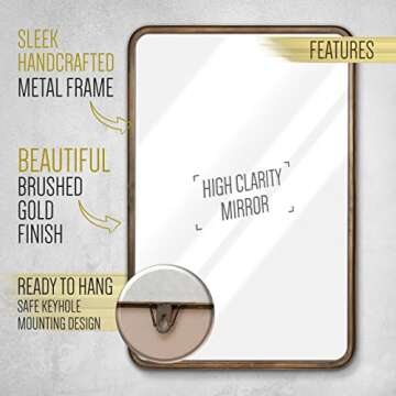 HBCY Creations 20x30 Inch Rectangle Oil Rubbed Bronze Mirror - Elegant & Timeless.