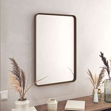 Elegant 20x30 Inch Bronze Bathroom Mirror for Home Decor