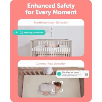 Cubo Ai Sleep Safety Bundle - Includes 1080p HD Night Vision Cubo Ai Plus Smart Baby Monitor with 3-Stand Set & Sleep Sensor Pad | Proactive AI Safety Alerts, Sleep Analytics & Micro Motion Detection