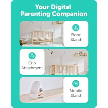 Cubo Ai Sleep Safety Bundle - Includes 1080p HD Night Vision Cubo Ai Plus Smart Baby Monitor with 3-Stand Set & Sleep Sensor Pad | Proactive AI Safety Alerts, Sleep Analytics & Micro Motion Detection