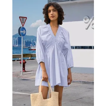 Tiko Miko V Neck Tunic Dress for Women – Stylish & Flowy