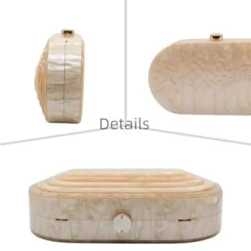 GSYPS Acrylic Clutch Purse Marbled Evening Handags Elegant Shoulder Bag for Wedding Cocktail Party Prom C-Champagne