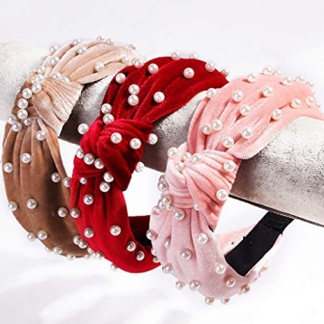 LYDZTION Pearl Velvet Headband for Women - Elegant & Stylish