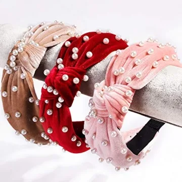 LYDZTION Pearl Velvet Headband for Women - Elegant & Stylish