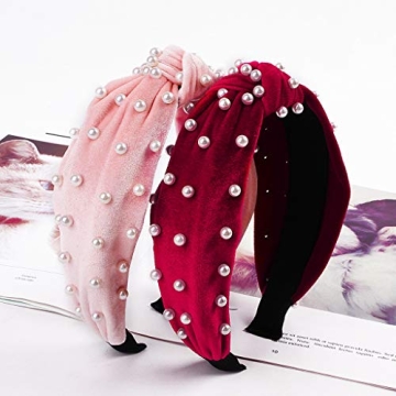 LYDZTION Pearl Velvet Headband for Women - Elegant & Stylish