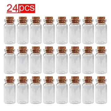 Mini Clear Glass Jars with Cork Stoppers for Crafts